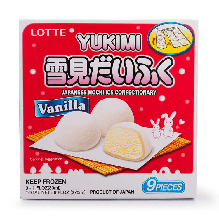も*か様 クリームわん ゆきこ Get Lotte Yukimi Japanese Mochi Ice Cream, Vanilla 9pcs Delivered