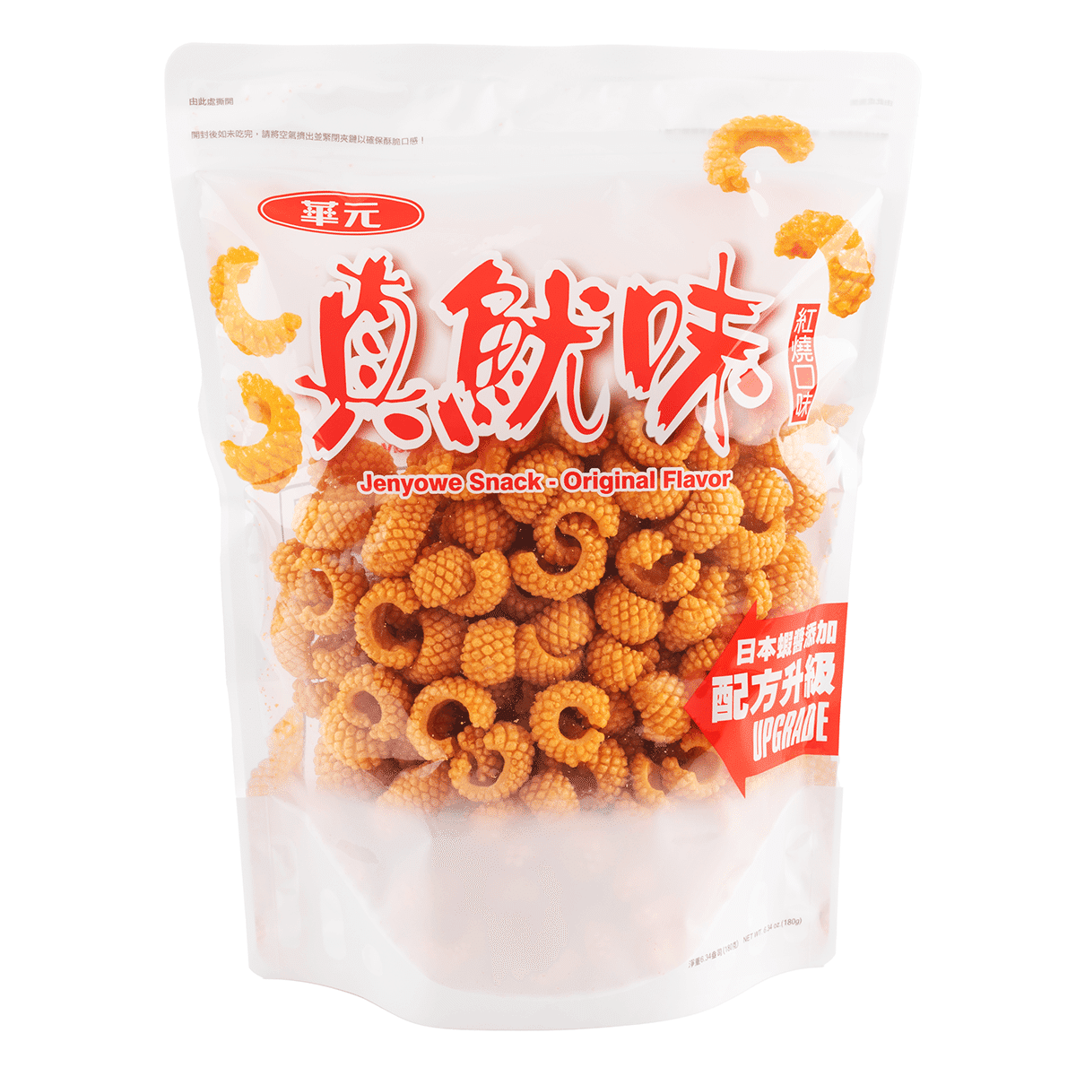 台湾华元 真鱿味 红烧口味虾条 180 克