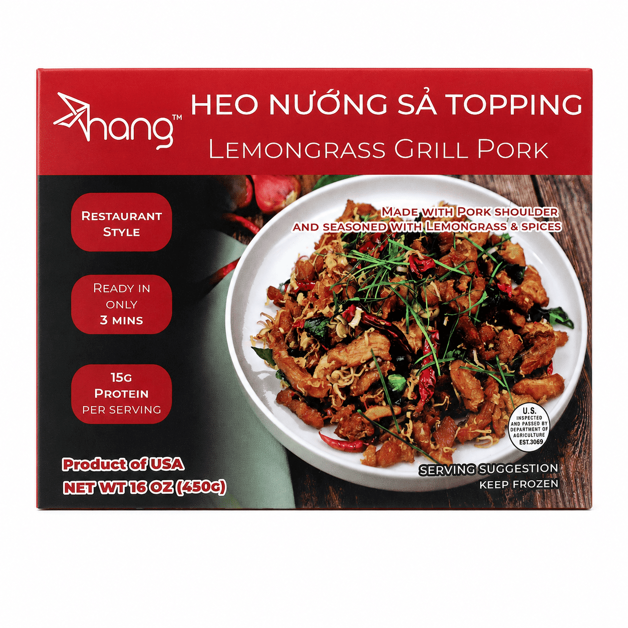 Hangsfood 레몬그라스 돼지고기 구이, 냉동 16 온스