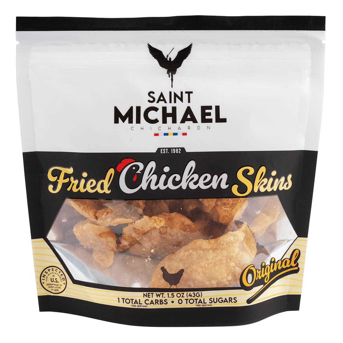 Saint Michael Chicharrón de piel de pollo frita, original 1.5 onza(s)