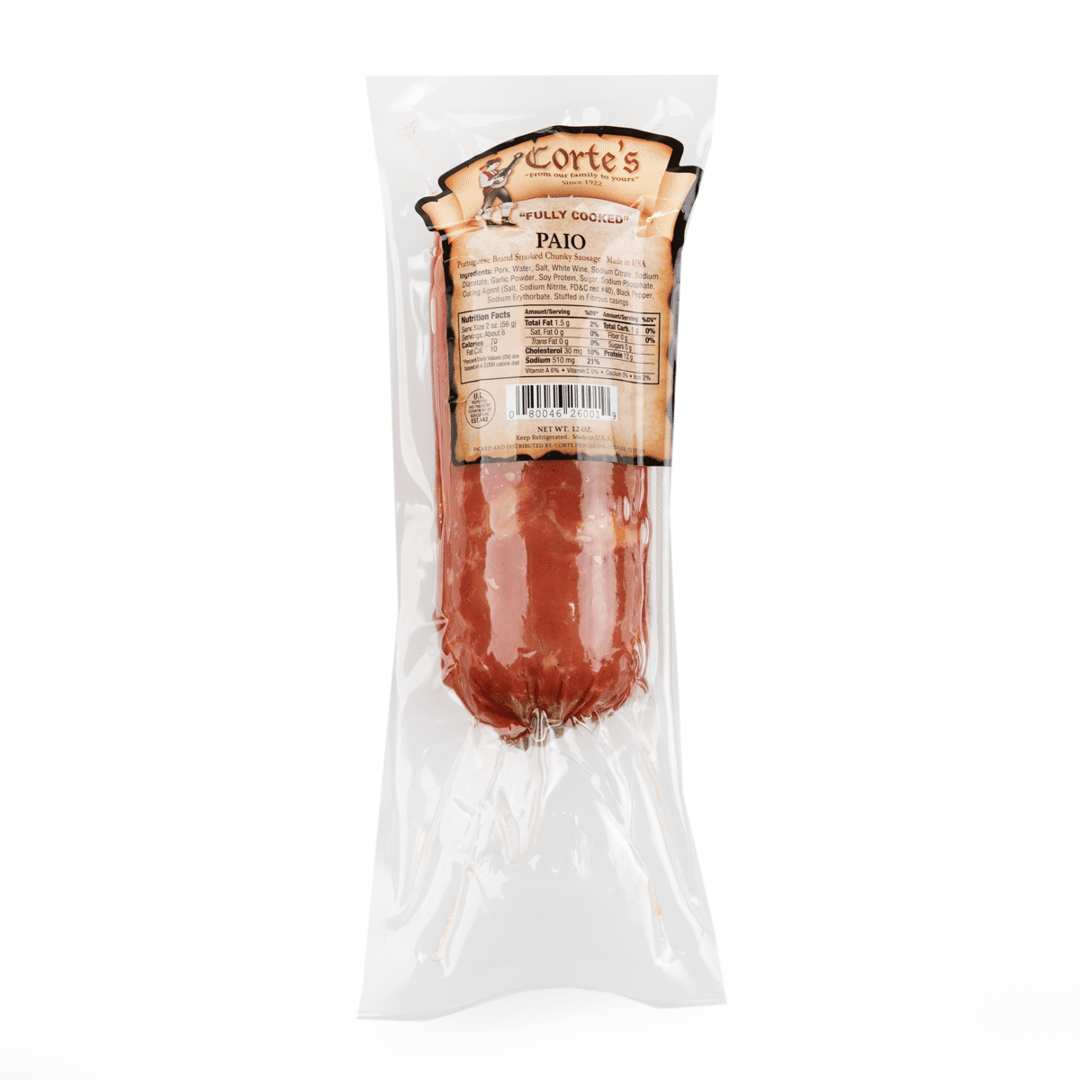 Corte's Paio Sausage 12 oz
