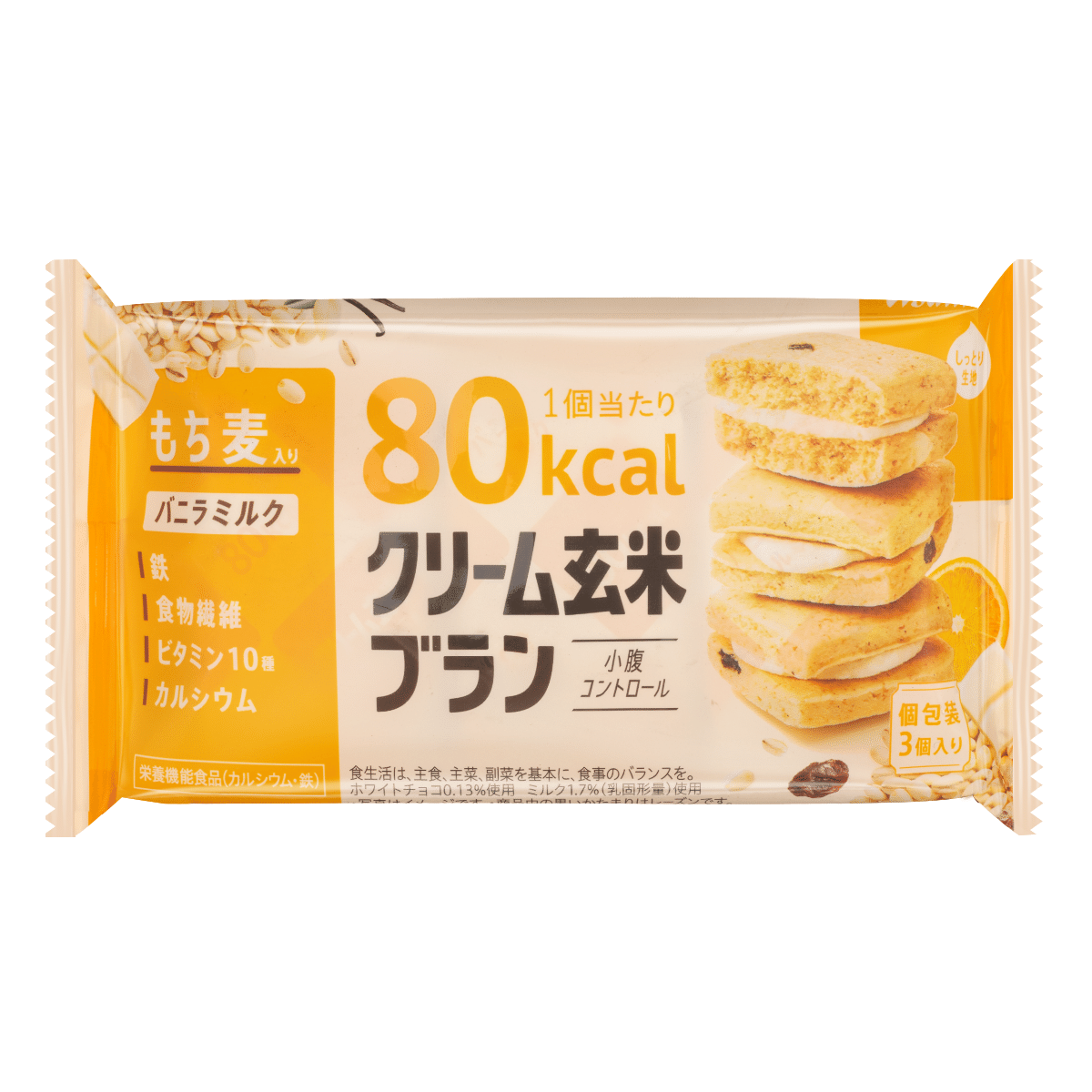 朝日 ASAHI 玄米系列 80Kcal 香草牛奶巧克力玄米夹心饼干 54 克