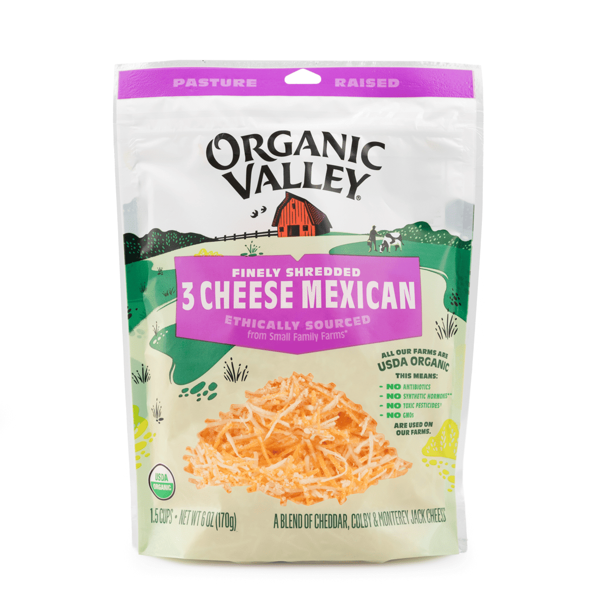 Organic Valley 멕시칸 블렌디드 피자치즈 6 온스