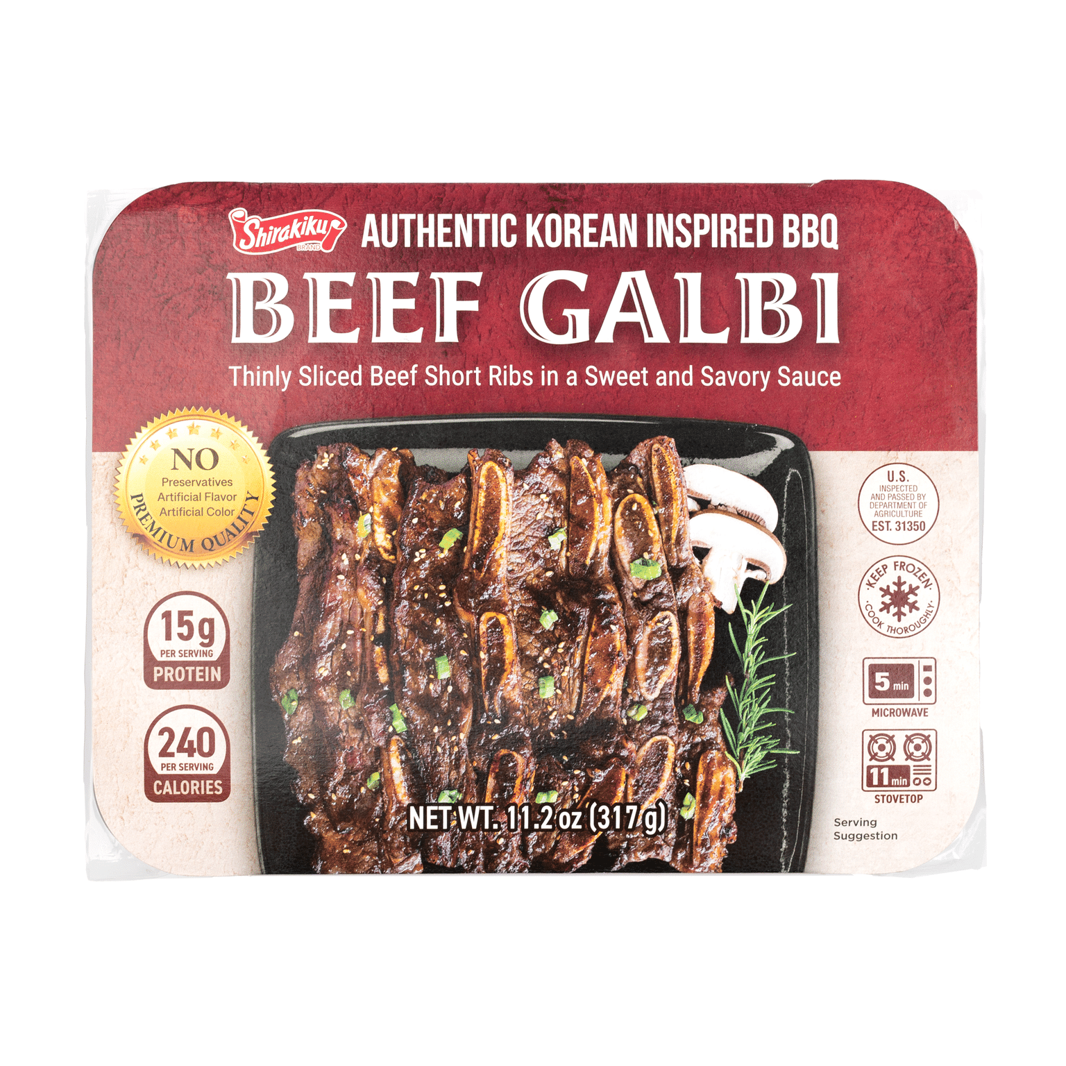 Shirakiku KOREAN BEEF LA GALBI 2.5 servings 11.2 oz