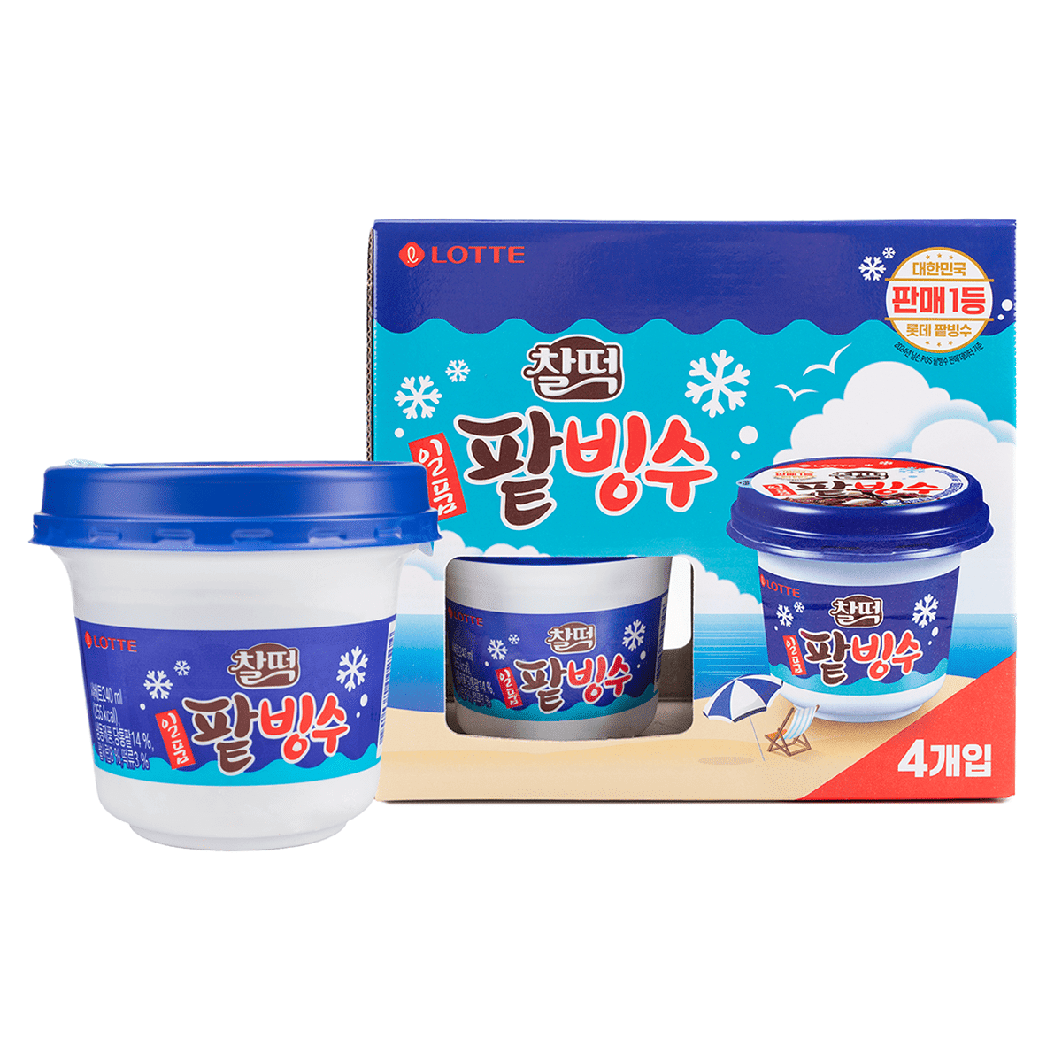 Lotte Korean Shaved Ice(Bingsu) 4pk, Frozen 240 ml*4 pack