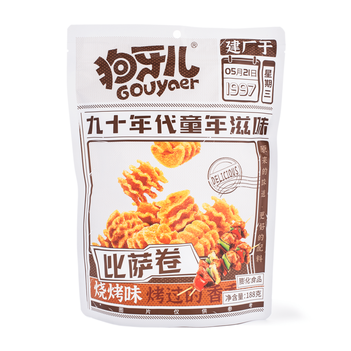 狗牙儿 披萨卷(烧烤味) 188 克