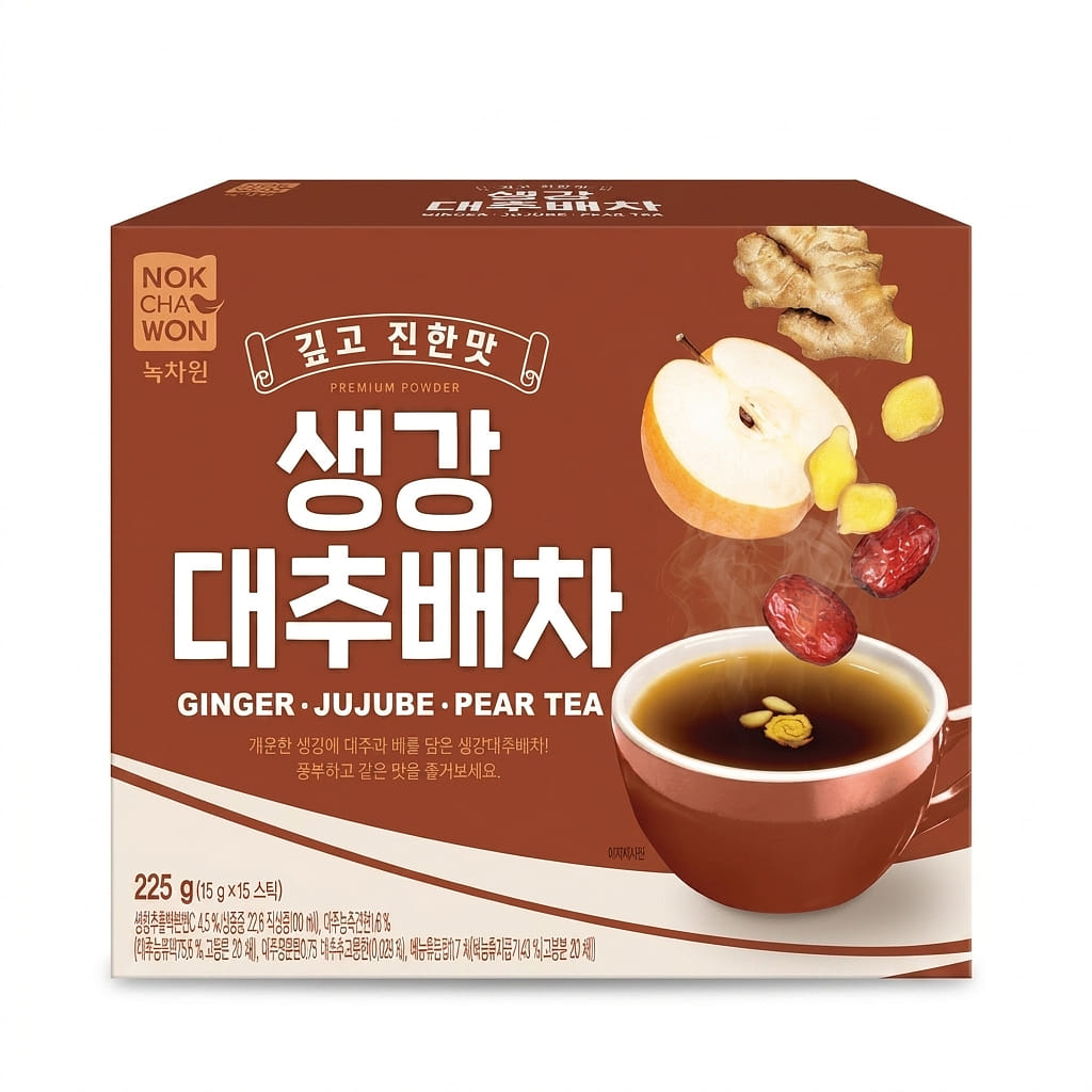 녹차원 생강 대추배차 15 그램*15 개입