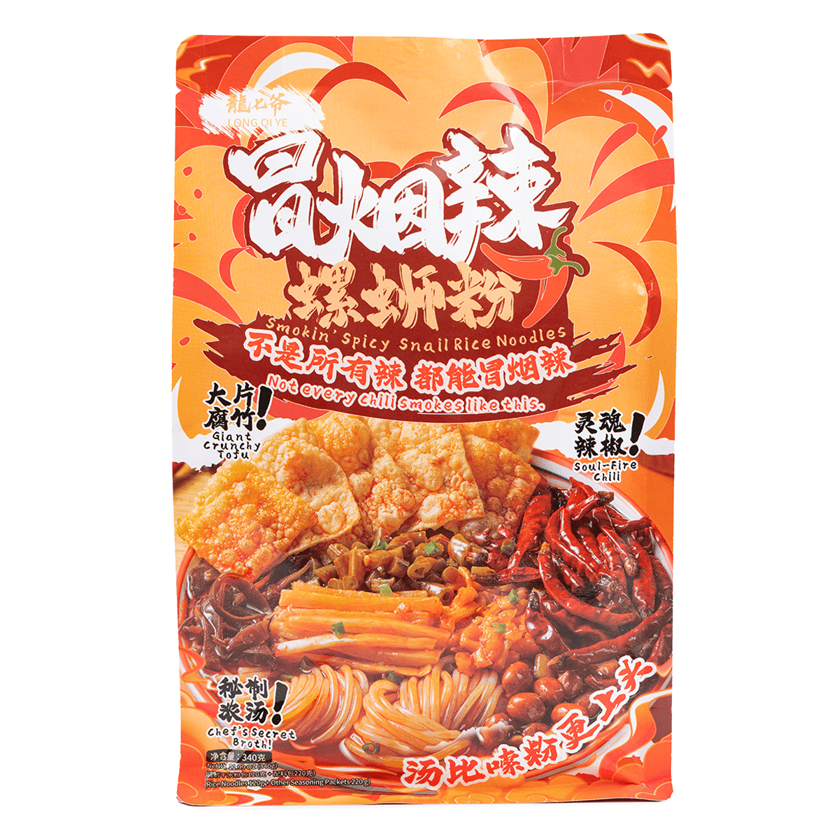 Longqiye Smoking Spicy Snail Rice Noodle 340 그램