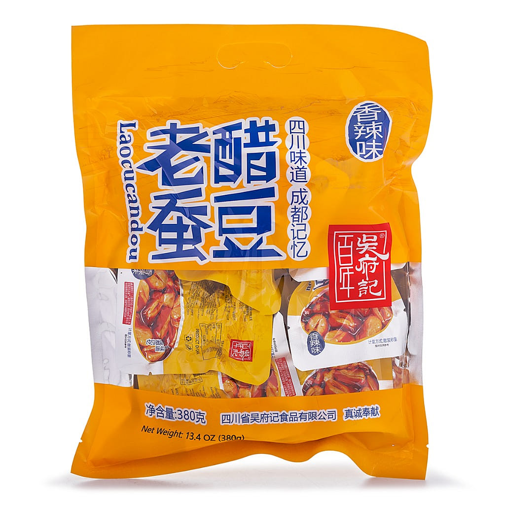 Wufuji 튀긴 잠두 매운맛 380 그램*15 팩