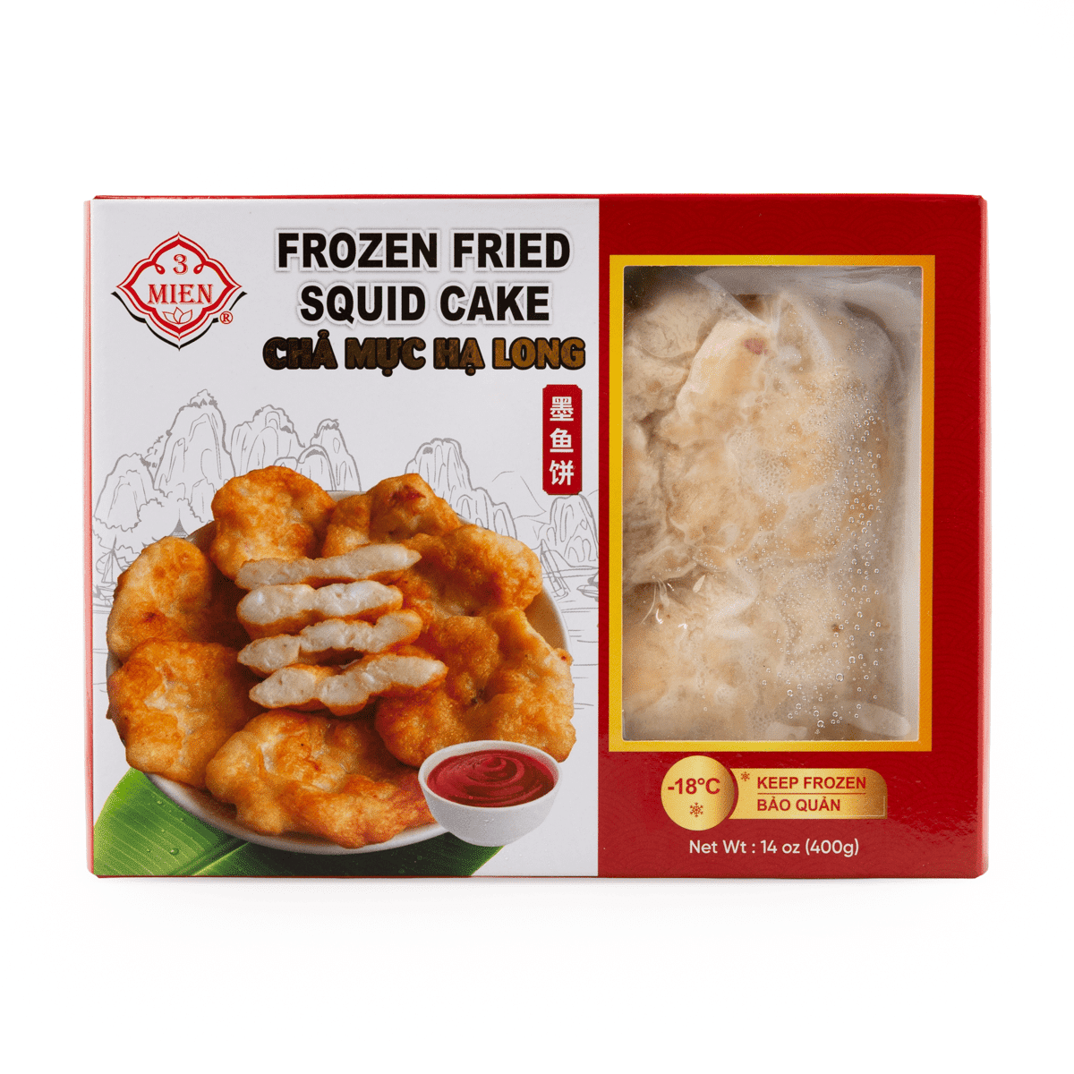 Chả Mực Đặc Sản Hạ Long 3 Miền, Đông Lạnh 14 oz