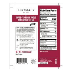 Grass Fed Black Angus Beef Ribeye Steak 2 pc 20 oz