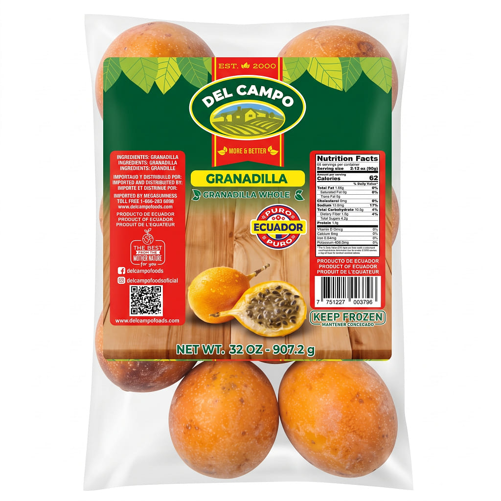 Del Campo Whole Granadilla (Frozen) 8/32oz 2 lb