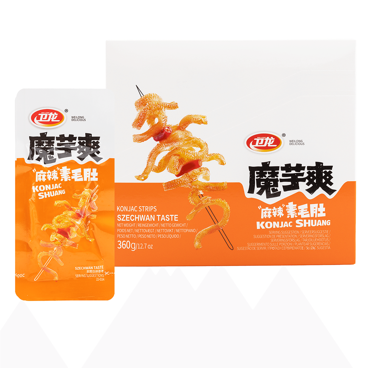 Snack Khoai Nưa Weilong, Vị Cay 20 gói/hộp 360 g