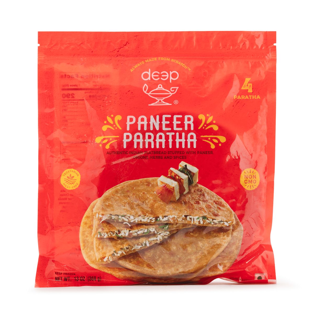 Deep Paneer Paratha Frozen 4pc 13 oz