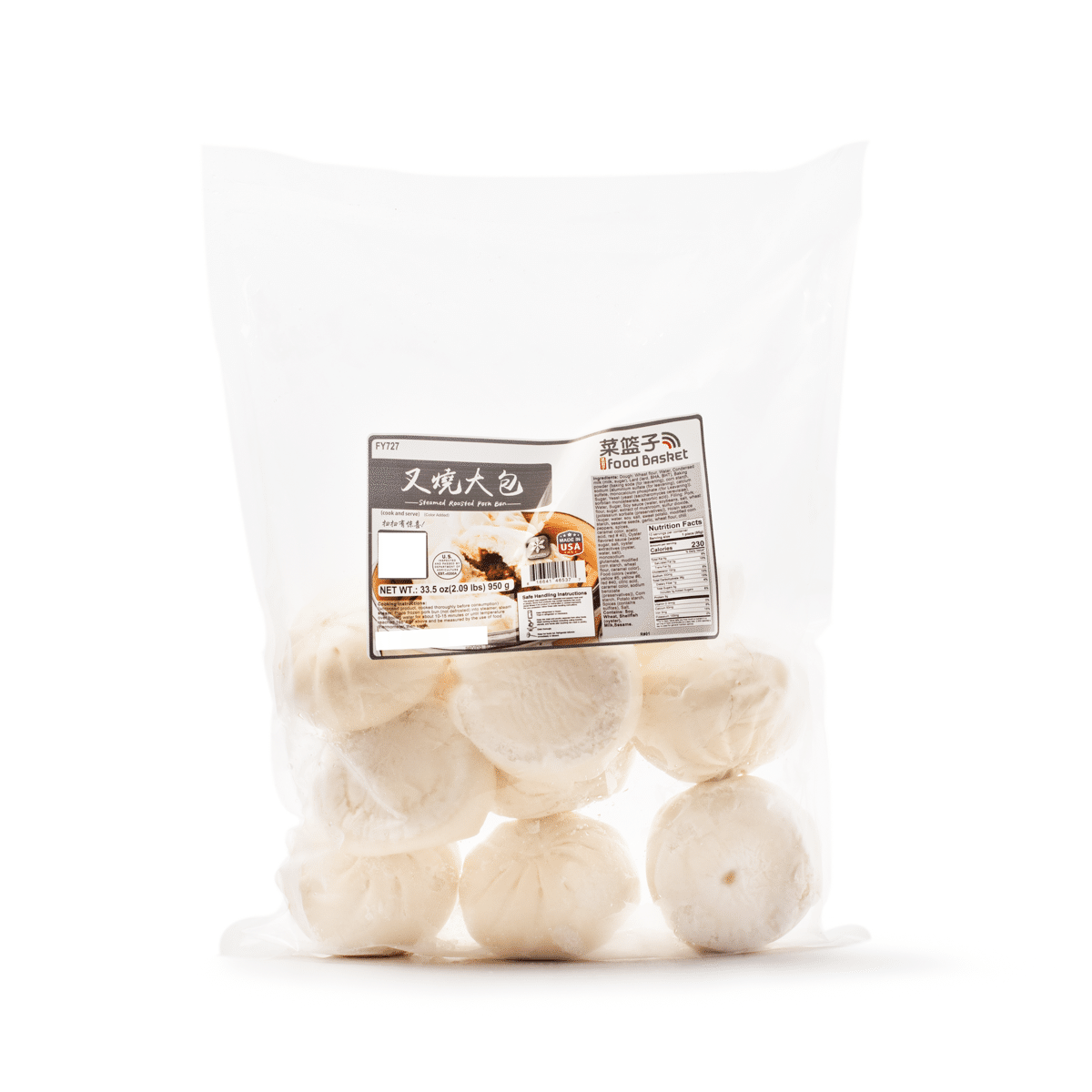 Bánh Bao Hấp Food Basket, Nhân Thịt Heo Quay 10 cái 1000 g