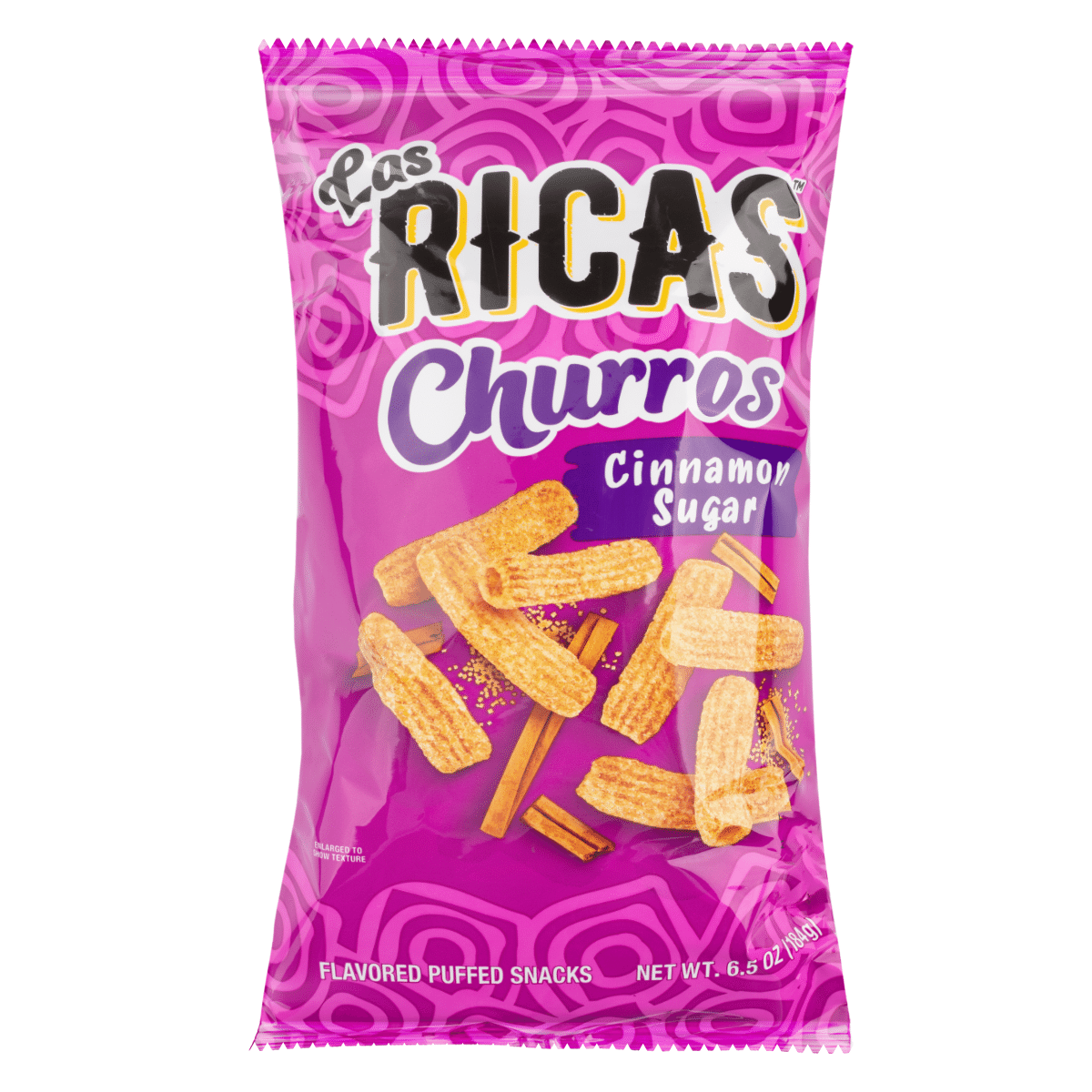 Las Ricas Churros Cinnamon Sugar Puffed Snacks 6.5 oz