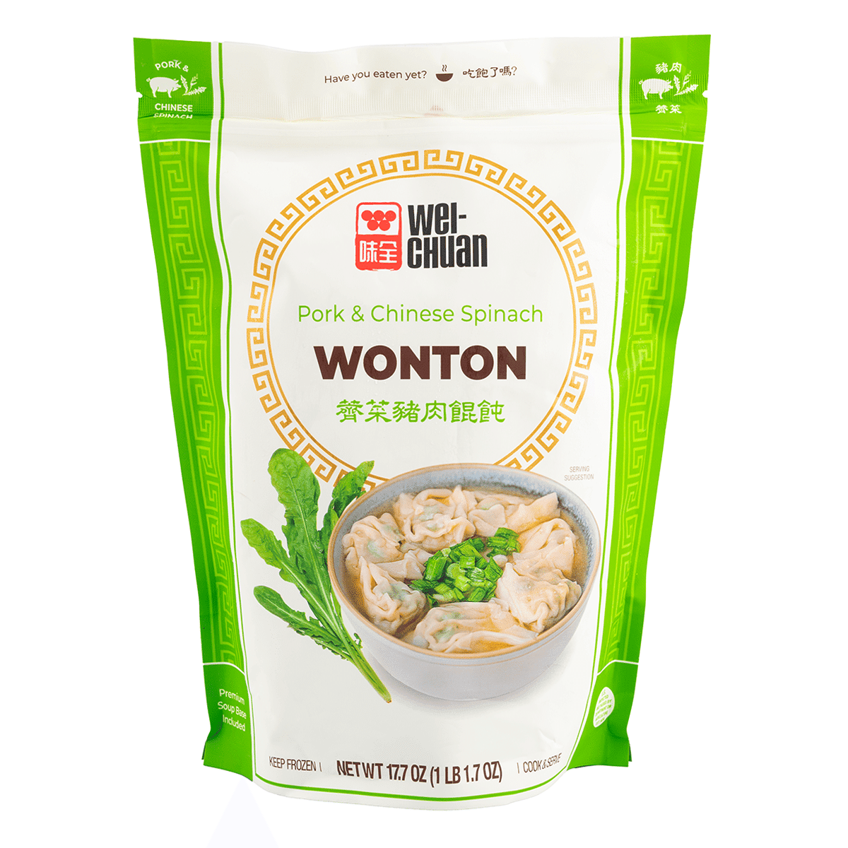 Hoành Thánh Wei-Chuan, Nhân Thịt Heo & Cải Bó Xôi Trung Quốc, Đông Lạnh 1 pao
