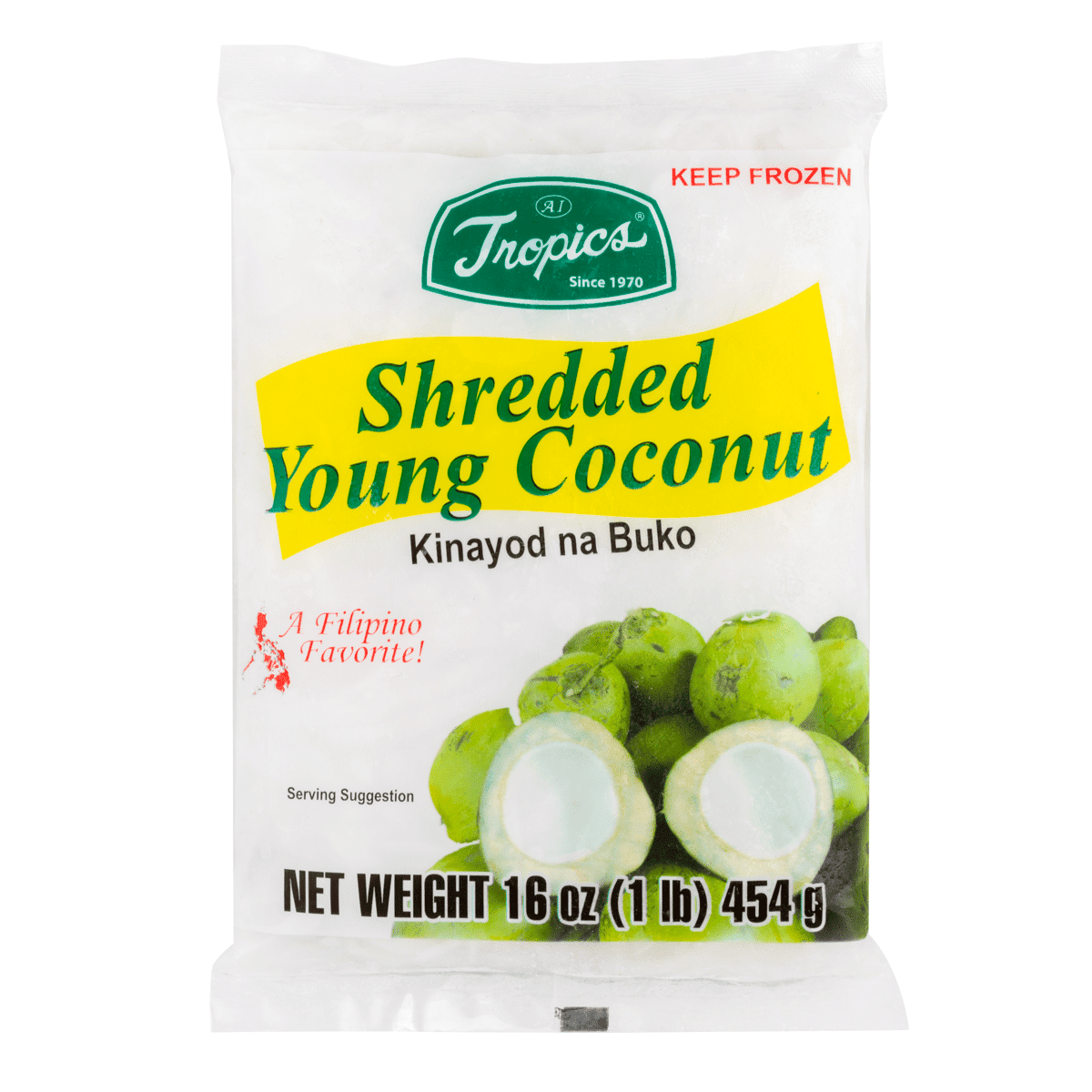 Coco Verde Ralado Tropics, Congelado 454 grama(s)