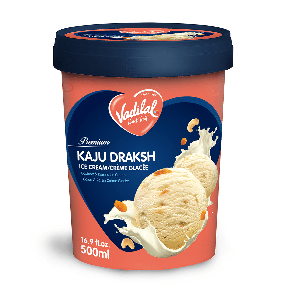 Vadilal Kaju Draksh Ice Cream, Frozen 500 ml