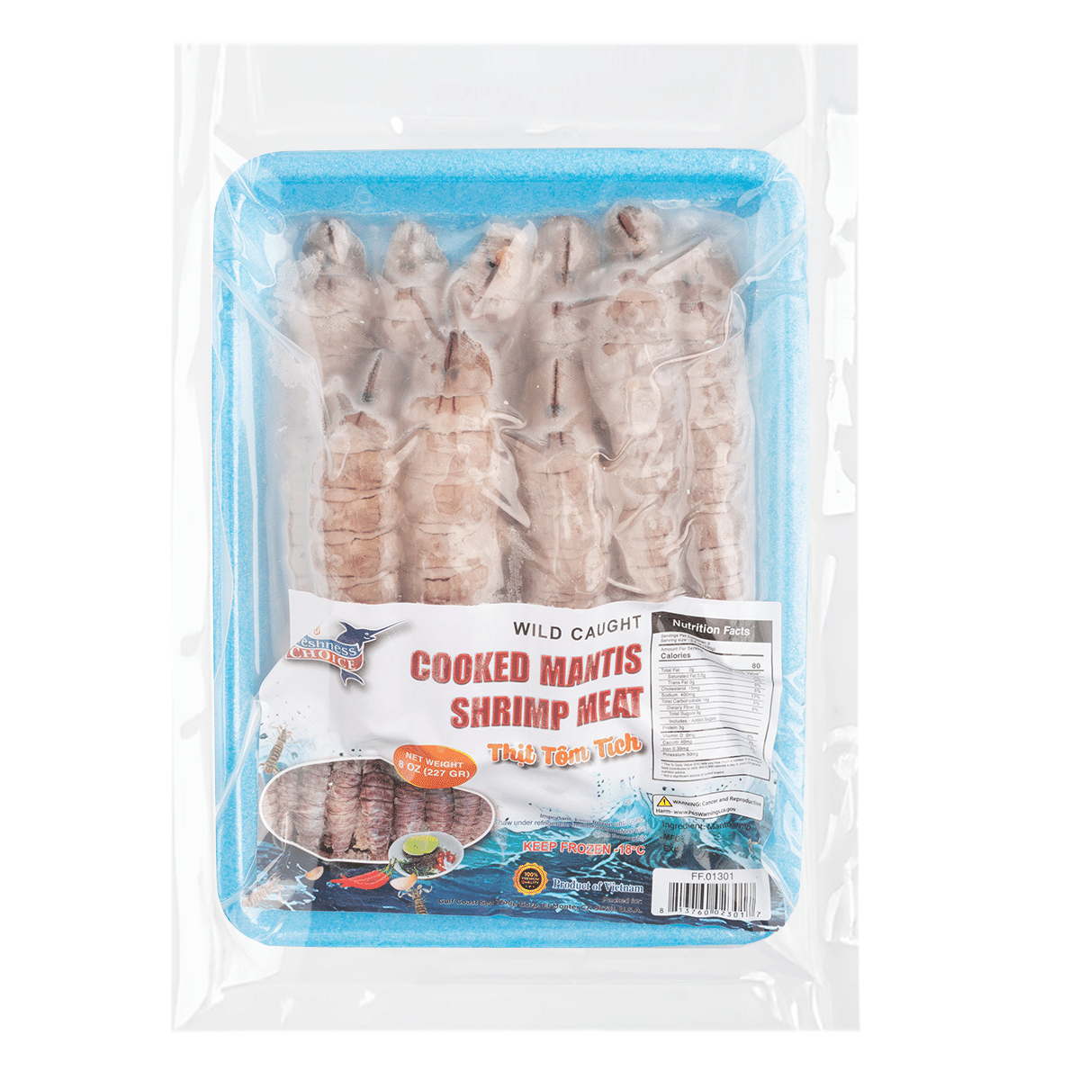 Cooked Mantis Shrimp Meat, Frozen 8 oz