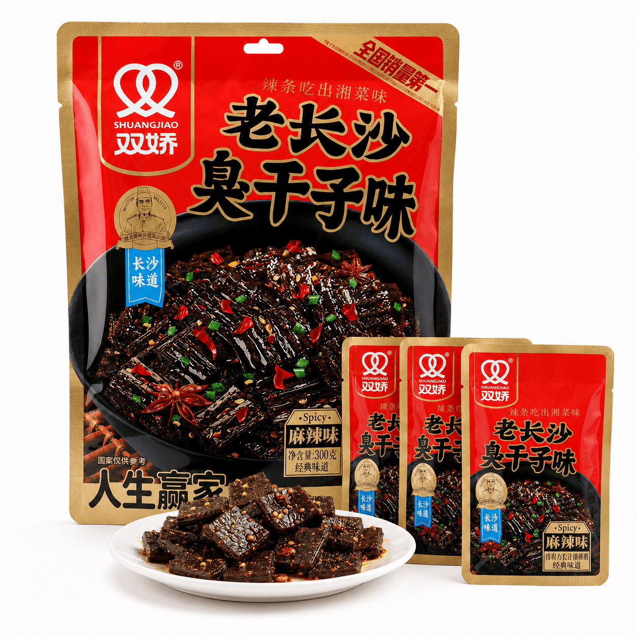 SHUANGJIAO スパイシー味付け小麦粉スナック 臭豆腐風味 300 グラム