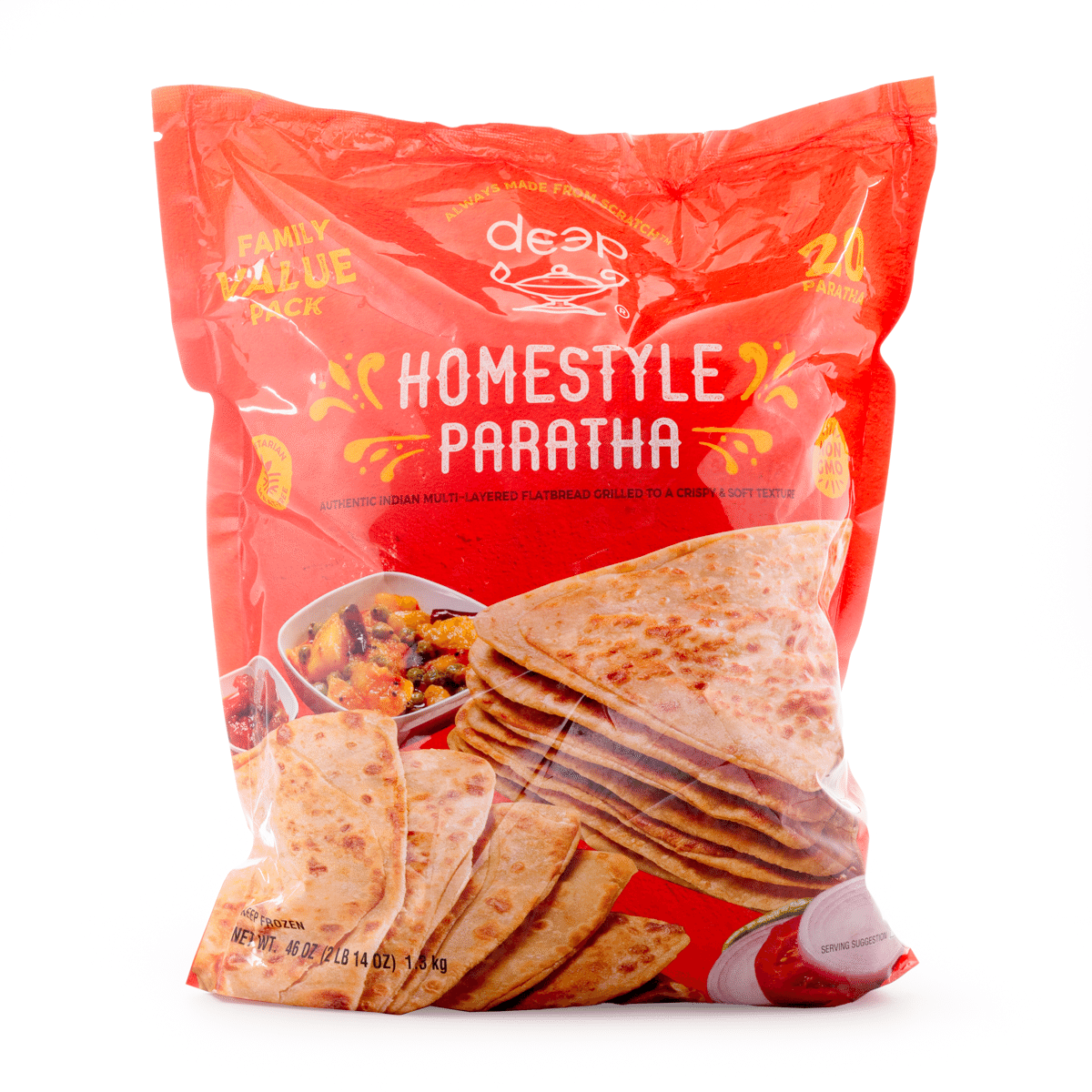 Deep Family Pack Homestyle Paratha 20pcs, Frozen 46 oz
