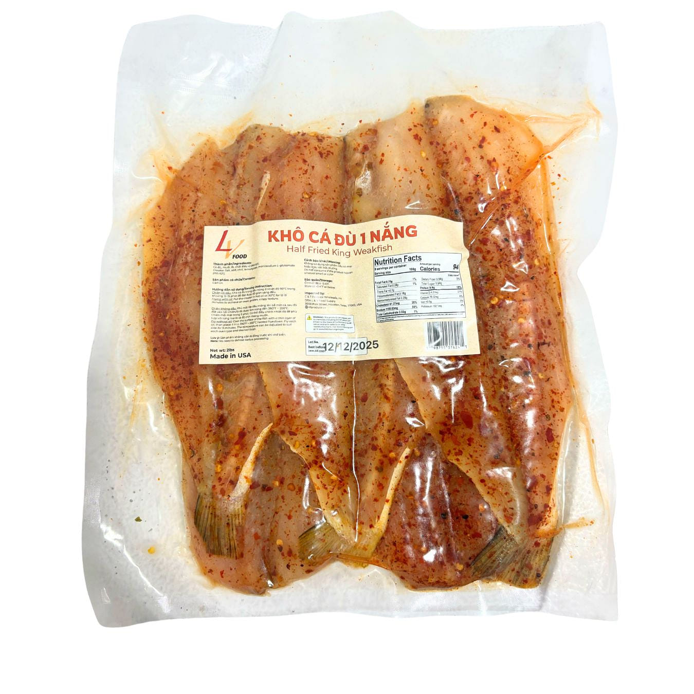 Khô Cá Đù Một Nắng, Đông Lạnh 2 lb