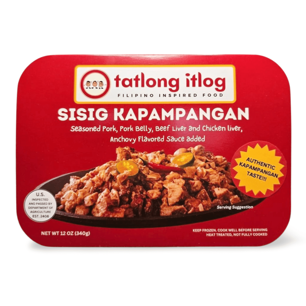ซิซิกหมูสไตล์กาปัมปังกัน Tatlong Itlog 12 oz