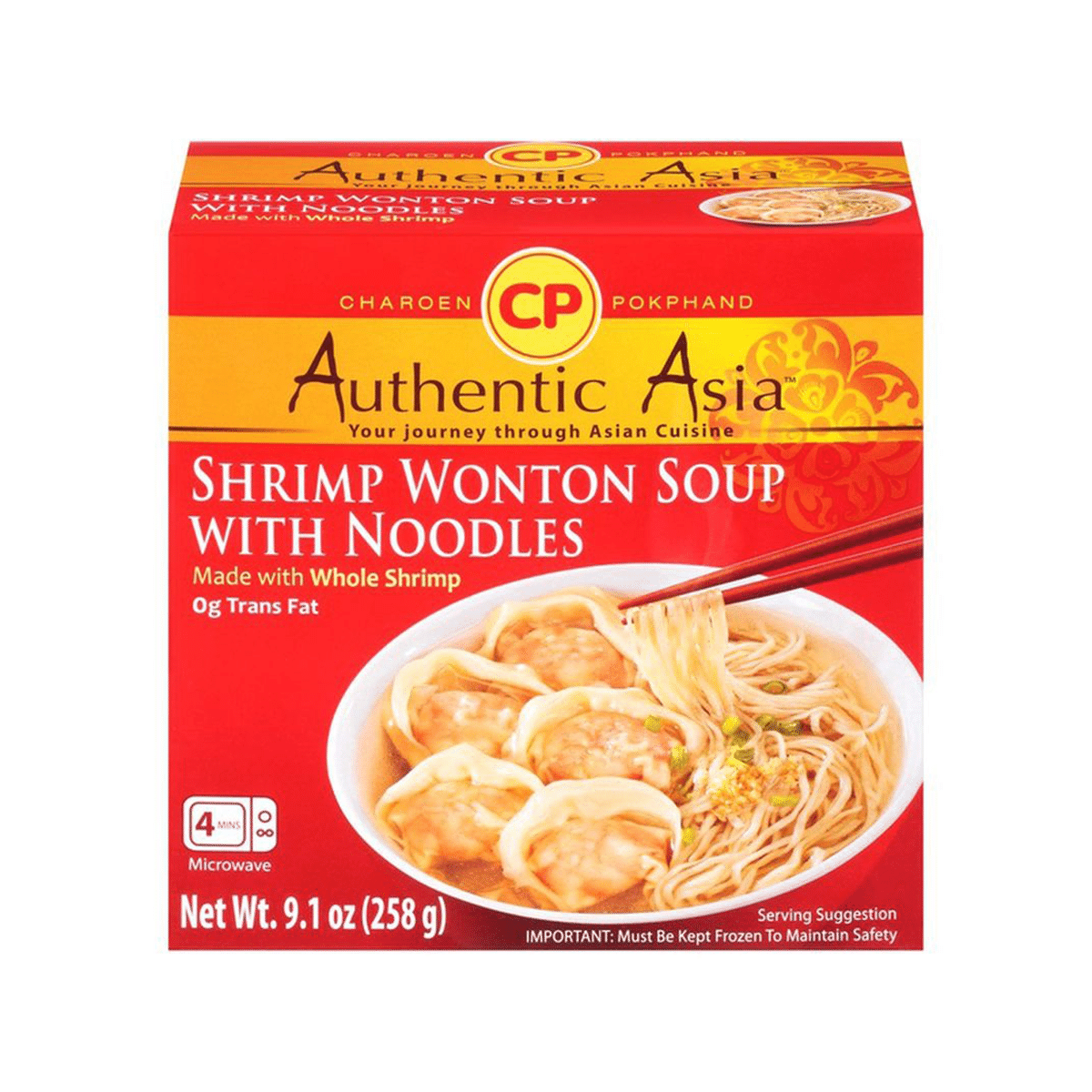 Charoen Pokphand Raw Shrimp Wonton, Frozen 9.1 oz