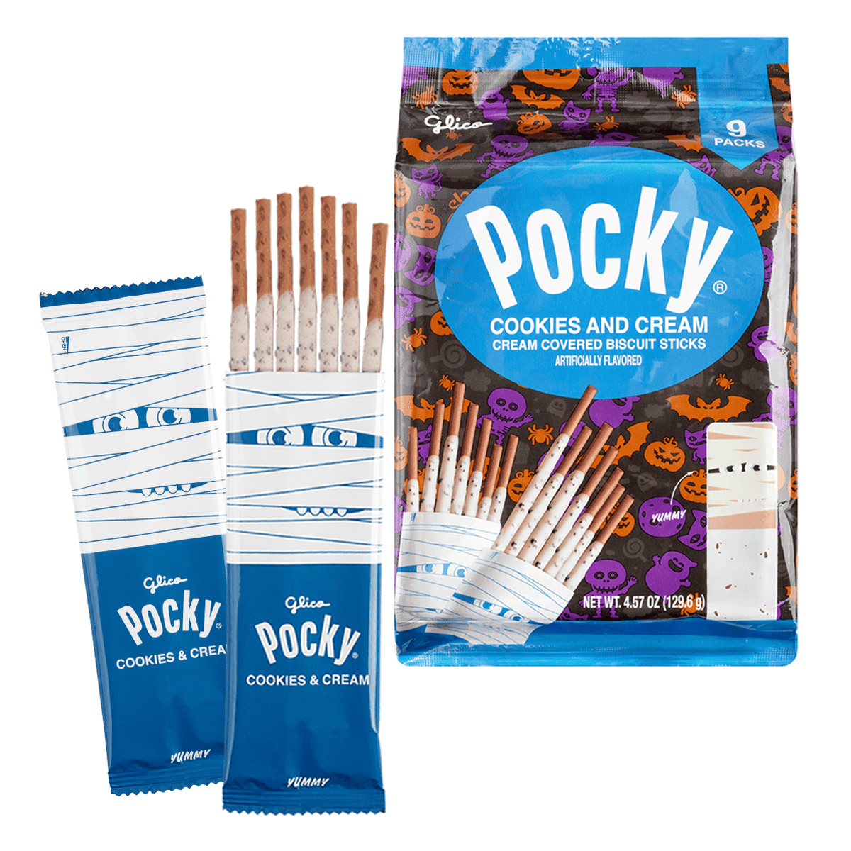 Glico Pocky 할로윈 쿠키크림 스틱과자 4.57 온스