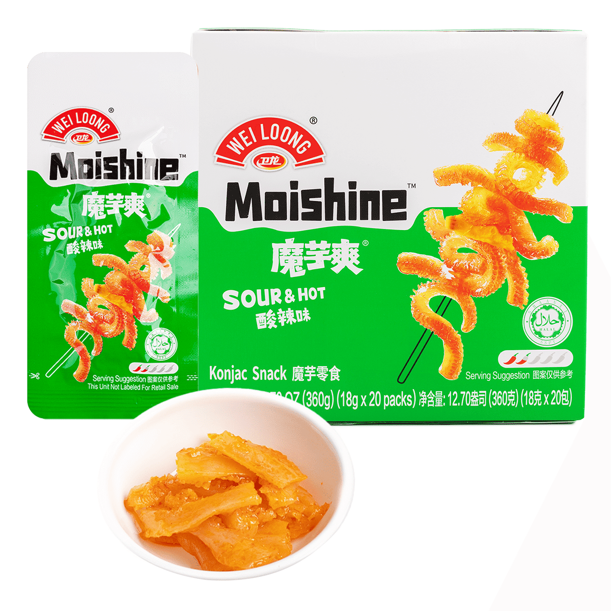 Weilong Hot and Sour Konjac Snack 360 g