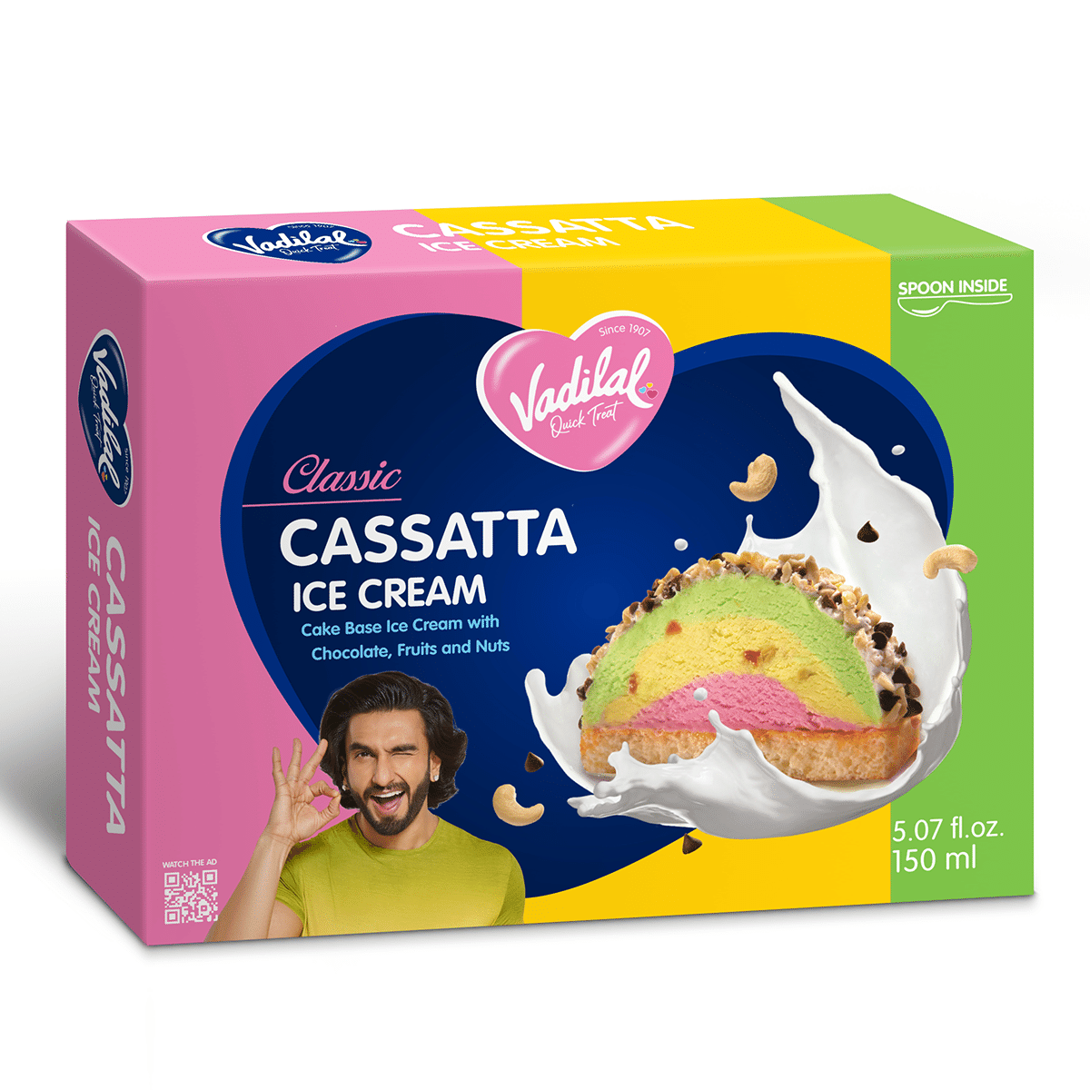 Vadilal Classic Cassatta Ice Cream, Frozen 150 ml