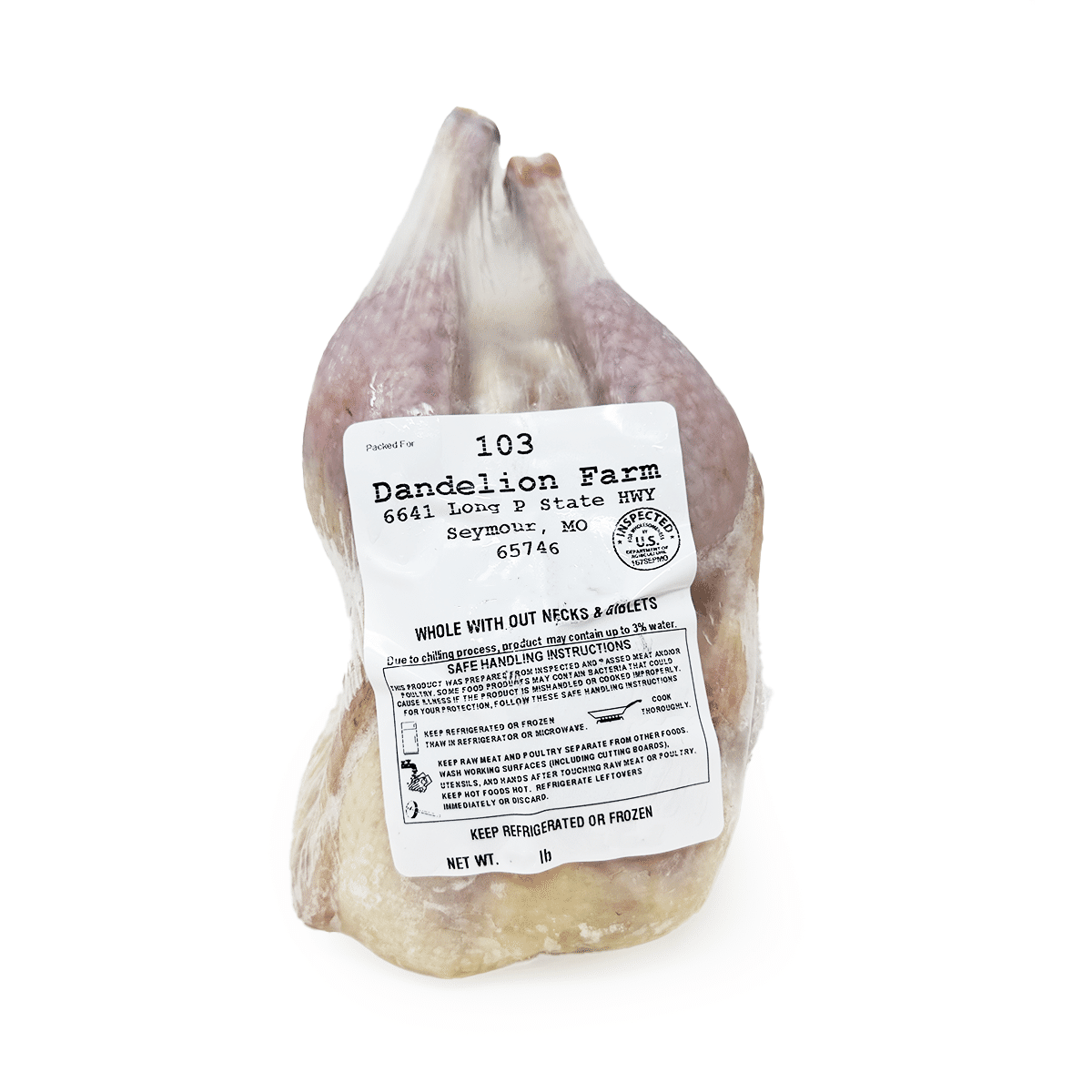 Gà Poulet de Bresse Nguyên Con Không Cổ và Lòng Mề, Đông Lạnh 2.5-3.5 pao