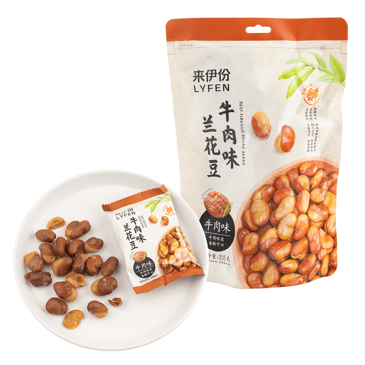 LYFEN 味付けそら豆 牛肉味 205 グラム
