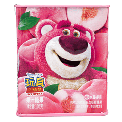 BinQi Juice Gummies Candy Strawberry bear Package Honey Peach Flavor 105 g