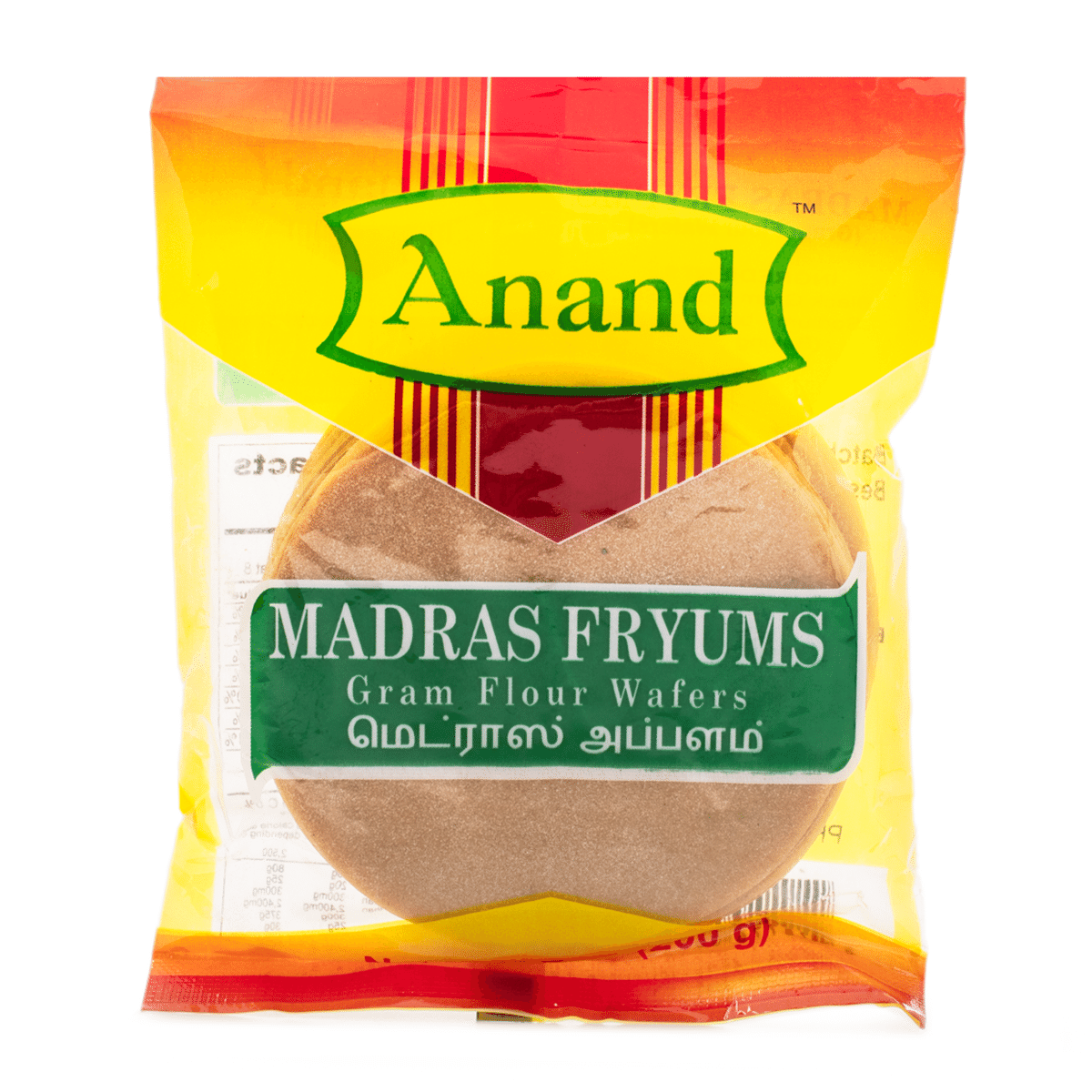Anand มัทราส อัปปาลัม (เวเฟอร์ถั่วกรัม) 7 ออนซ์