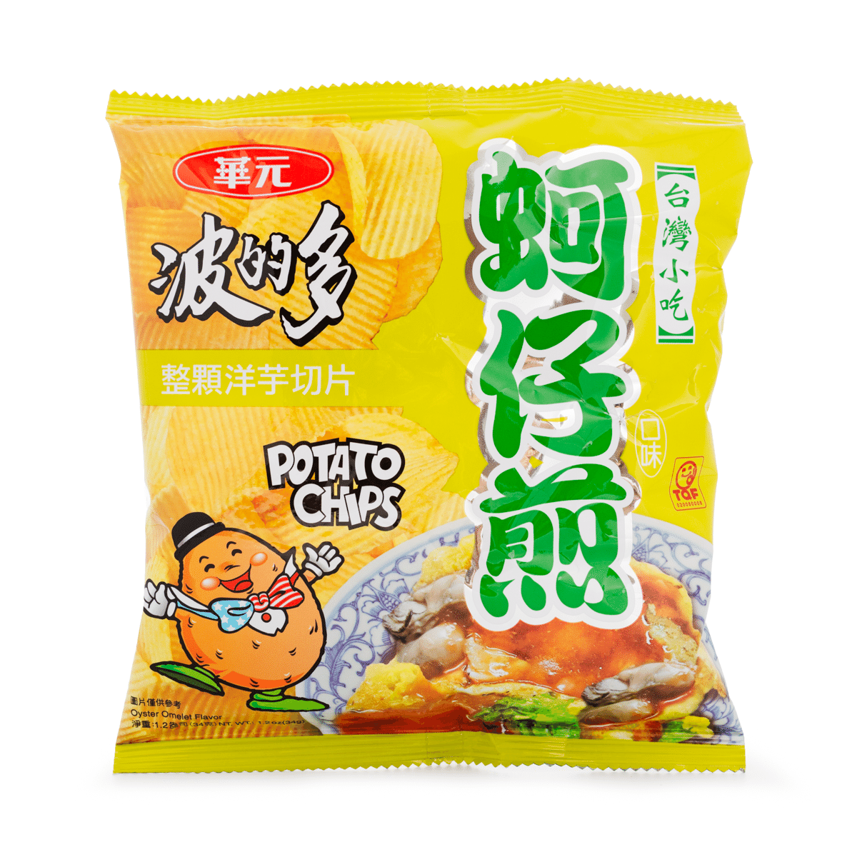 Hua Yuan Potato Chips, Oyster Omelet Flavor 34 g