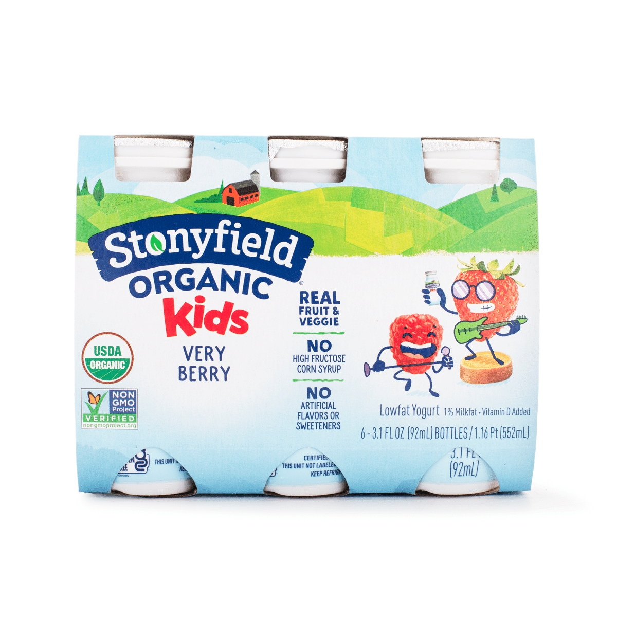 Stonyfield 有机低脂儿童酸奶 莓果味 6盒 18.6 盎司