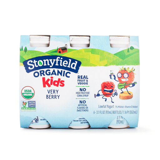 Iogurte Orgânico Infantil Sabor Frutas Vermelhas Stonyfield, 6 pacotes 18.6 oz