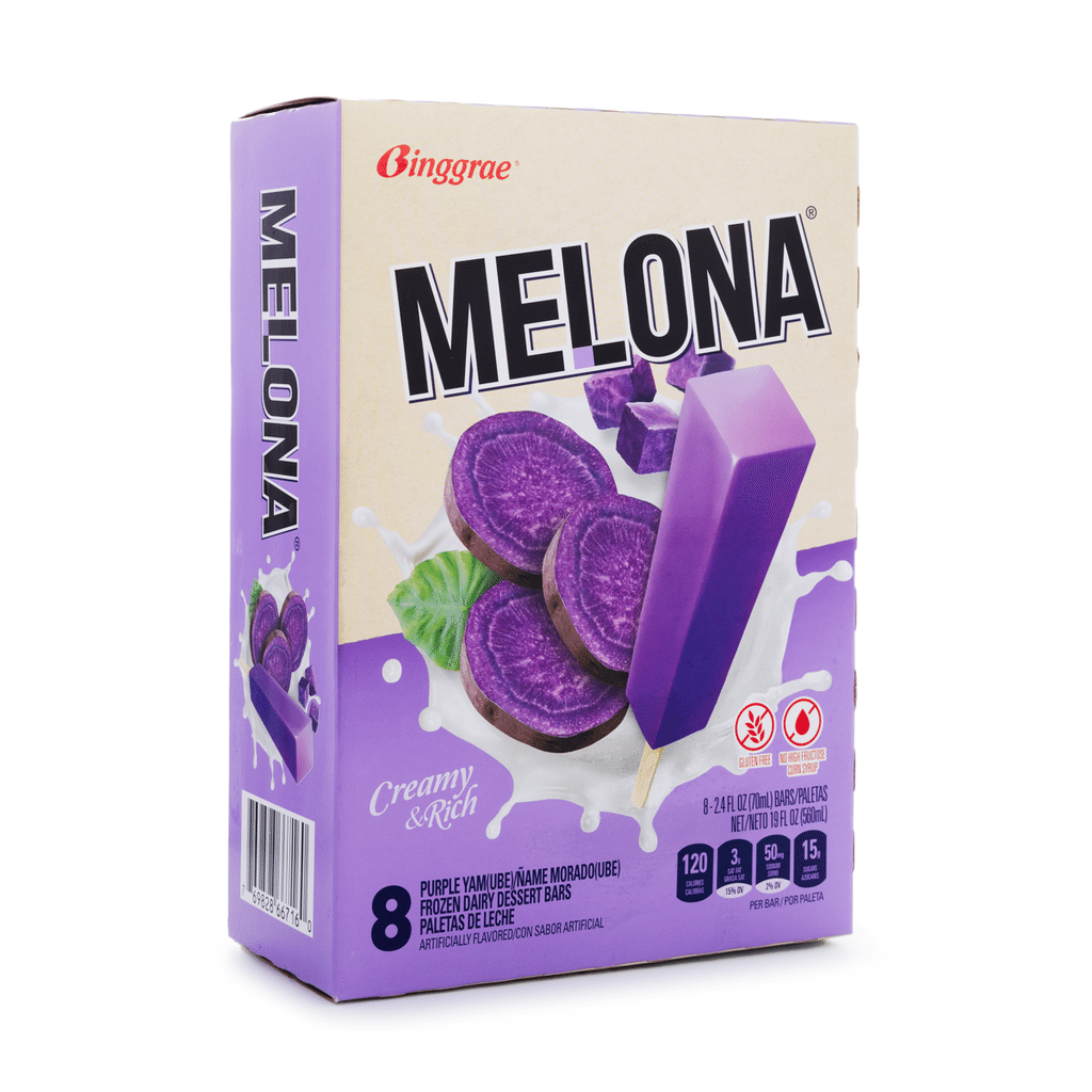 Binggrae Melona Ice Bar, Ube (Purple Yam) Flavor 8pcs 560 ml
