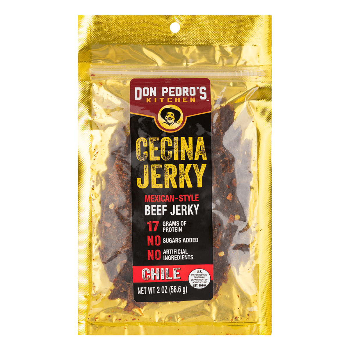Carne seca Cecina Don Pedro's Kitchen com Chile 2 oz