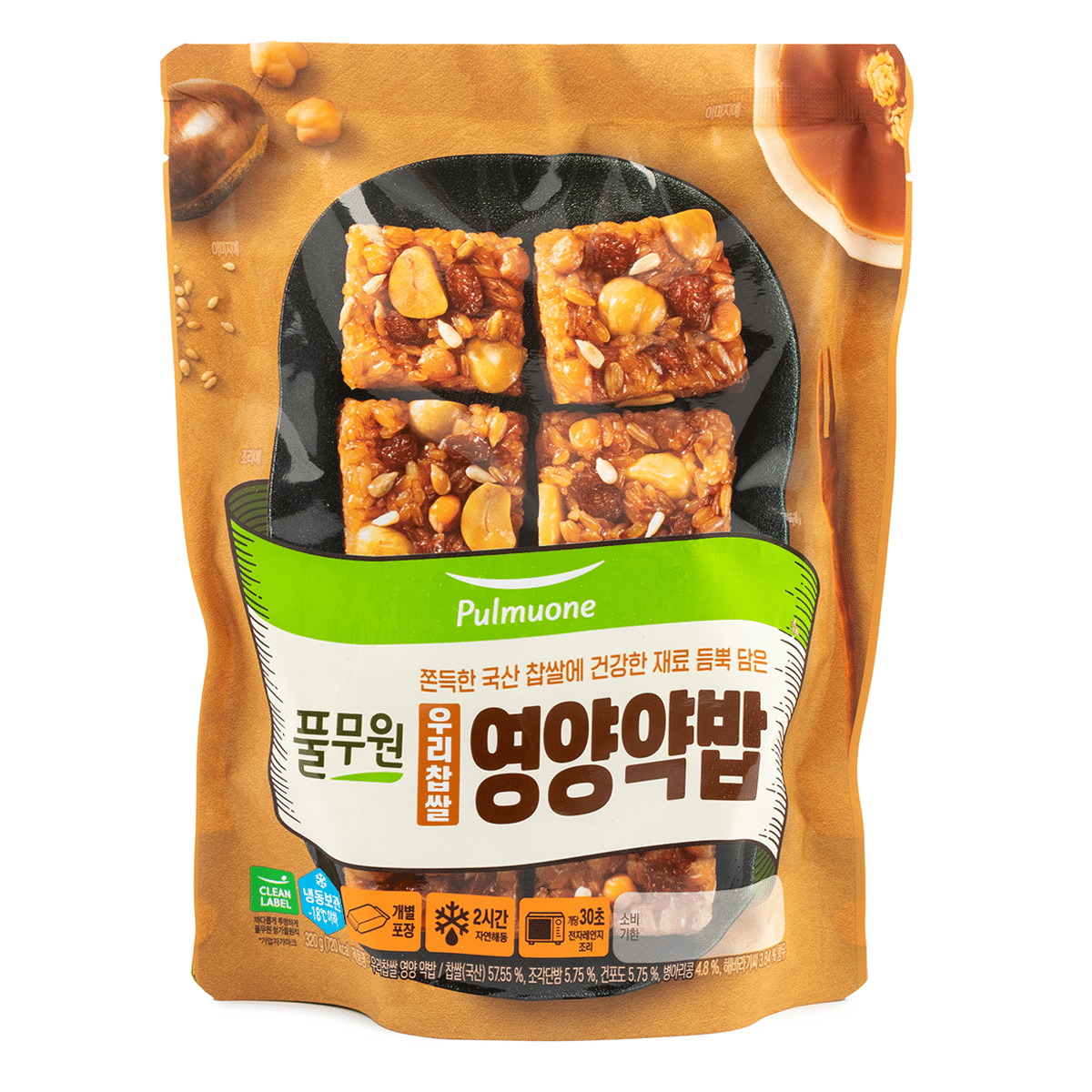 PULMUONE Sweet Rice Cake Dessert - Yakbap, Frozen 11.2 oz