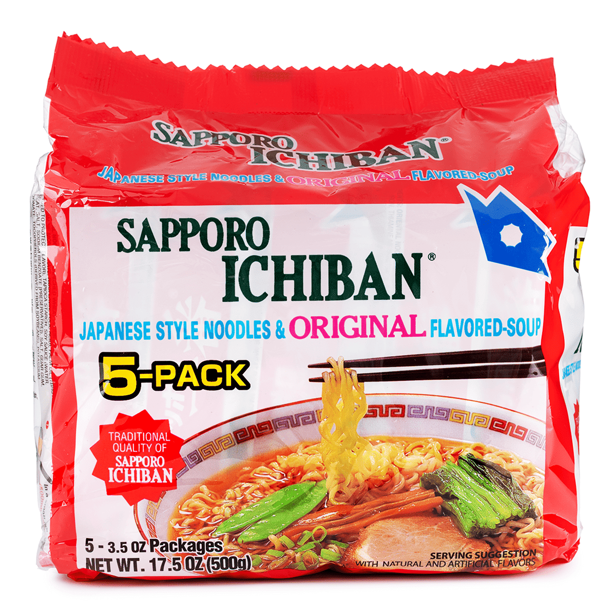 Mì Ăn Liền Sapporo Ichiban, Vị Truyền Thống 5 gói 17.5 oz