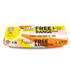 Fresh & Free Range Plus Large grade AA eggs 12ct 1 box