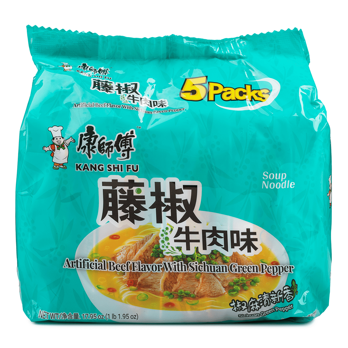 Fideos instantáneos Kangshifu sabor carne con pimienta verde de Sichuan 102 gramo(s)