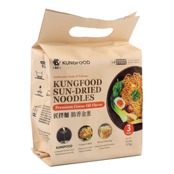 [KUNGFOOD NOODLE]SunDried Noodles-Premium Goose Oil Flavor 3packs/bag 375 g
