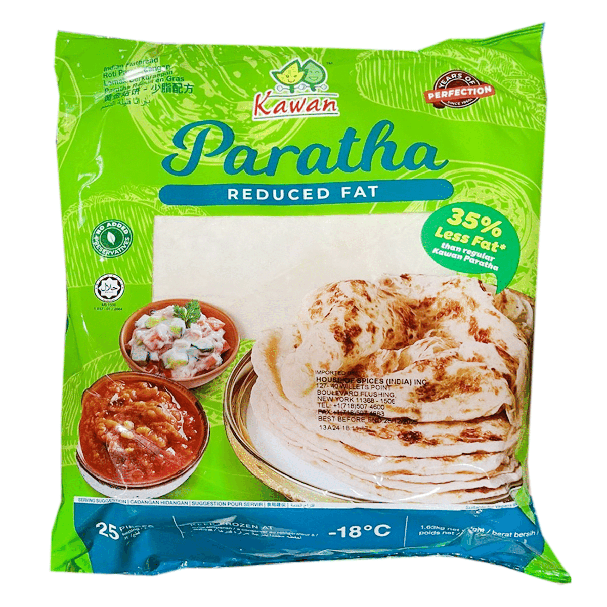 Kawan Reduced Fat Paratha Bulk 3.6 lb