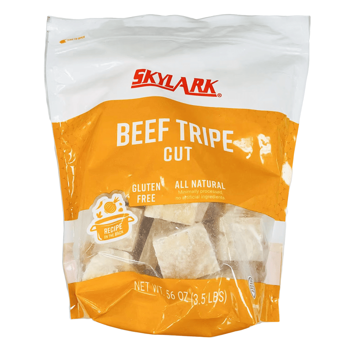 Frozen Raw Cut Beef Tripe 3.5 libra(s)