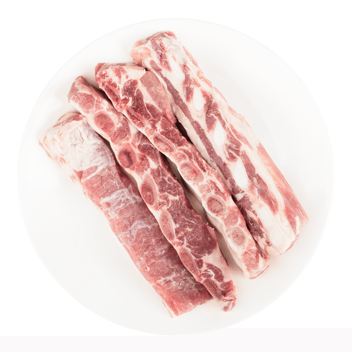 Pork Spare Rib Strips with Soft Bone, End cuts, Frozen 1.5 lb