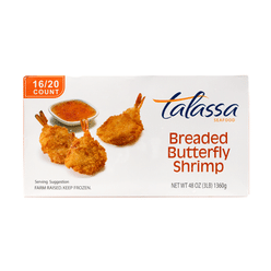 Talassa Breaded Butterfly Shrimp, frozen 3 lb